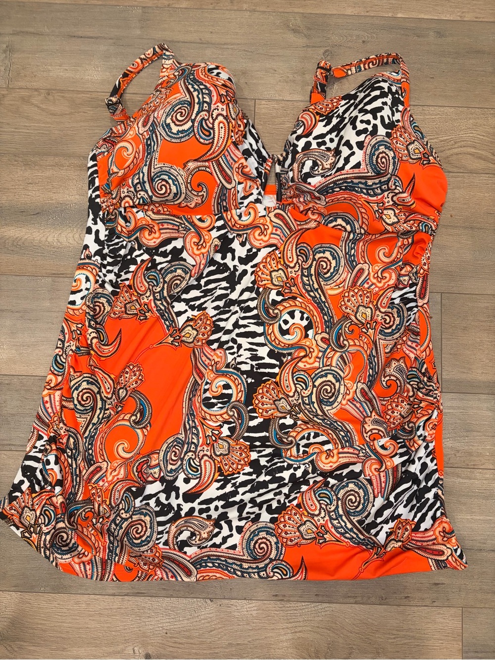 Cacique Tankini Top w Built-in Underwire Bra for Extra Support- 42DDD